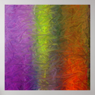 Poster Art abstrait orange vert pourpre peignant 2