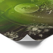 Poster Art abstrait peint à la main jaune et vert (Coin)