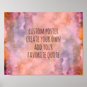 Poster art abstrait personnalisé ajouter un devis aquarel
