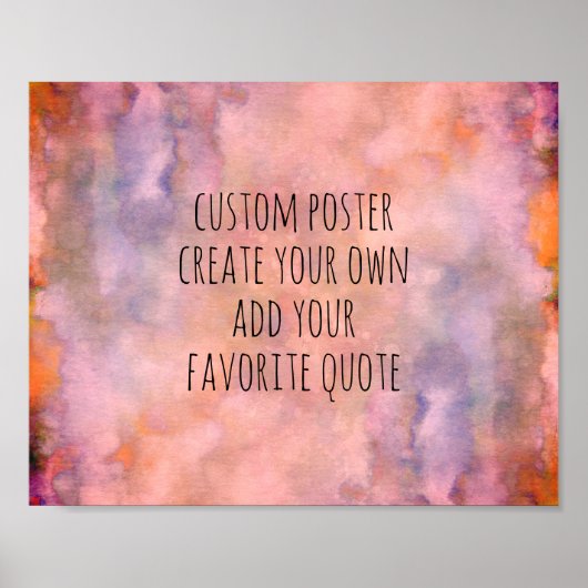 Poster art abstrait personnalisé ajouter un devis aquarel (Devant)