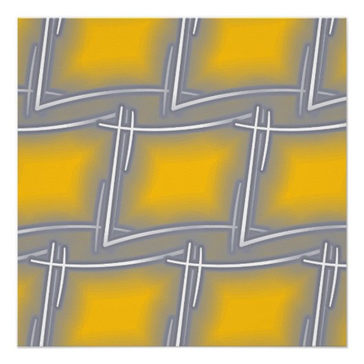 Poster Art Abstrait rectangulaire gris (Devant)