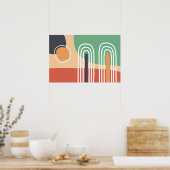 Poster Art abstrait rétro bohème (Cuisine)