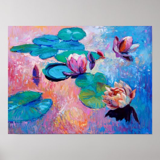 Poster Art Abstrait rose coloré Imprimer (Devant)