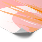 Poster Art Abstrait rose orange moderne 16x20 (Coin)