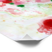 Poster Art Abstrait rose rose rouge jaune vert tendance (Coin)