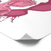 Poster ART ABSTRAIT Rose vibrant Dessin abstrait (Coin)