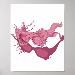 Poster ART ABSTRAIT Rose vibrant Dessin abstrait