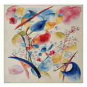 Poster Art Abstrait rouge, bleu, vert et jaune (Devant)