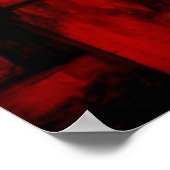 Poster Art Abstrait Rouge Créatif Moderne Original (Coin)
