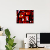 Poster Art Abstrait Rouge Créatif Moderne Original (Bureau à domicile)