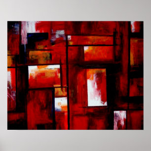 Poster Art Abstrait Rouge Créatif Moderne Original