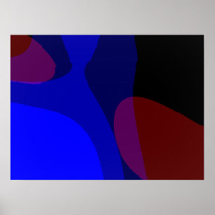 Poster Art Abstrait Rouge Et Bleu 601