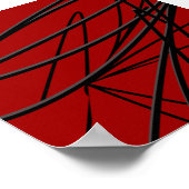 Poster Art Abstrait rouge moderne (Coin)