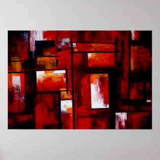 Poster Art Abstrait Rouge Original Créatif Moderne