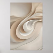 Poster Art abstrait sculpté beige contemporain (Devant)