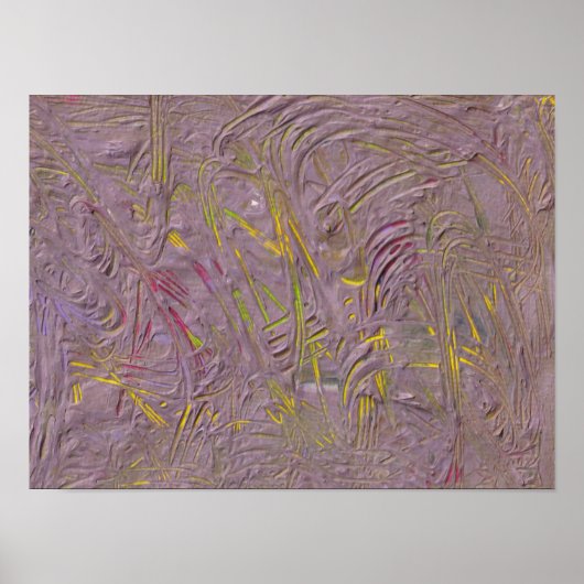 Poster Art Abstrait tendance rose jaune vert moderne (Devant)