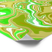 Poster Art Abstrait Terre Vert Fluide (Coin)