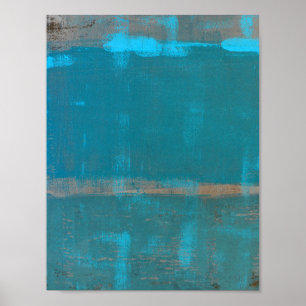 Poster Art abstrait turquoise "effrayant"