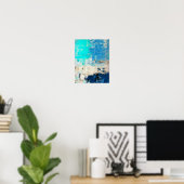 Poster Art Abstrait Turquoise "en face" (Bureau à domicile)