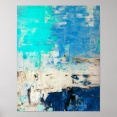 Poster Art Abstrait Turquoise "en face" (Devant)