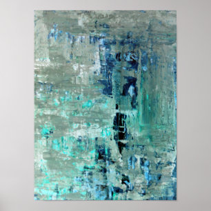 Poster Art Abstrait Turquoise 'généreux'