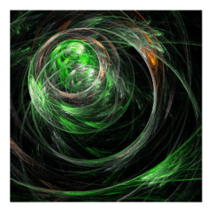 Poster Art abstrait vert autour du monde