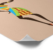 Poster Art africain Femme tribale avec panier (Coin)