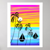 Poster Art africain, Sunset Sailing (Devant)
