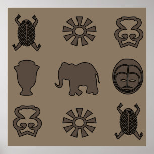 Poster art afro-abstrait africain