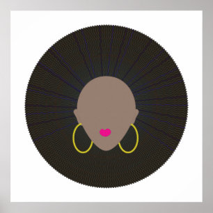 Poster Art afro Conception Silhouette minimaliste moder