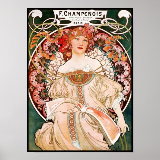 Poster  Art Alfons Mucha F Champenois (Voorkant)