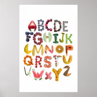 Art alimentaire alphabétique avec des fruits ABC
