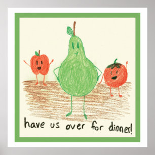 Poster Art alimentaire pour enfants, vert