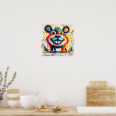 Poster Art animal abstrait coloré (Cuisine)