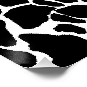 Poster Art animalier abstrait motif design noir et blanc
