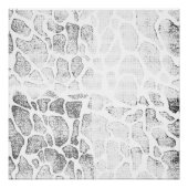 Poster Art Animalier Abstrait Texture Graphique Noir Blan (Devant)