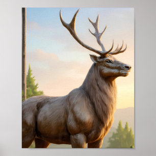 Poster Art Animalier Dramatique : Portrait de Renne Robus