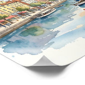 Poster art aquarelle de Barcelone (Coin)