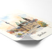 Poster art aquarelle de Berlin (Coin)