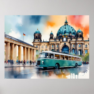 Poster art aquarelle de Berlin