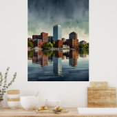 Poster art aquarelle de Boston (Cuisine)