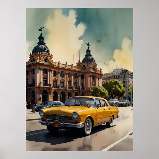 Poster art aquarelle de Buenos Aires (Devant)
