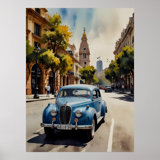 Poster art aquarelle de Buenos Aires (Devant)