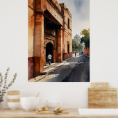 Poster art aquarelle de Delhi (Cuisine)