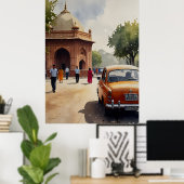 Poster art aquarelle de Delhi (Bureau à domicile)