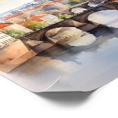 Poster art aquarelle de Prague (Coin)