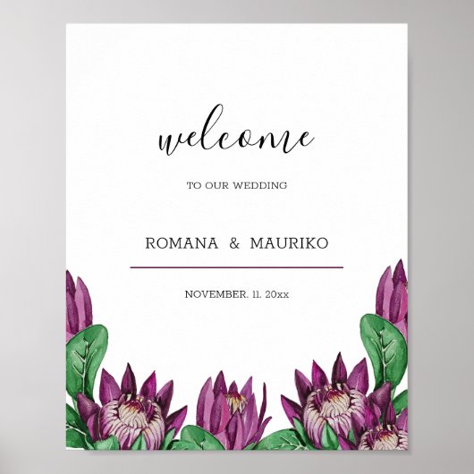 Poster Art aquarelle de protée roi Deep Purple (Devant)