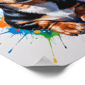 Poster Art aquarelle de teckel coloré (Coin)
