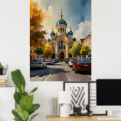Poster art aquarelle Kiev (Bureau à domicile)