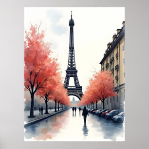 Poster art aquarelle Paris